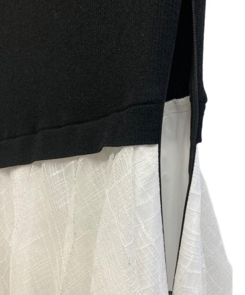CELFORD（セルフォード）CELFORD (セルフォード) ラッフルスカートニットドッキングワンピ ブラック サイズ:38の古着・服飾アイテム