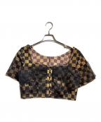 Chika Kisadaチカ キサダ）の古着「ビスチェブラウス/Bustier blouse」｜ブラック×イエロー