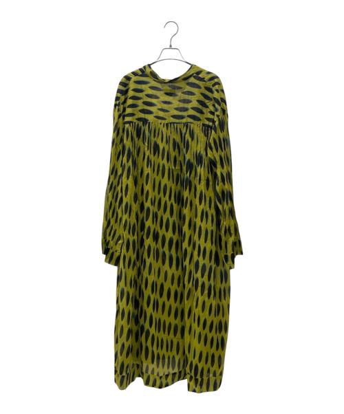DRIES VAN NOTEN（ドリスヴァンノッテン）DRIES VAN NOTEN (ドリスヴァンノッテン) LEN LYE (レン・ライ) 総柄ワンピース イエロー サイズ:34の古着・服飾アイテム