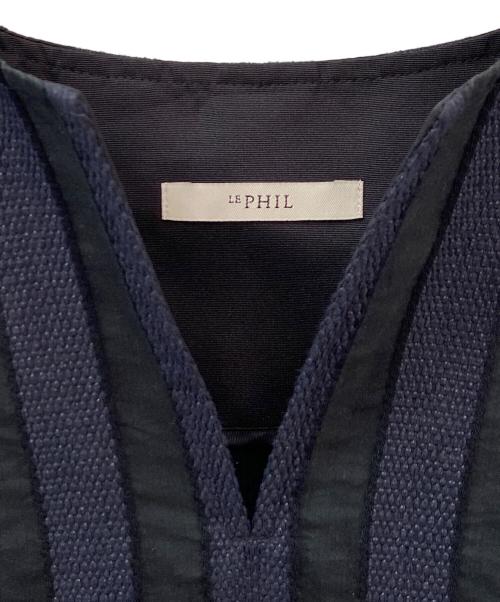 LE PHIL（ル フィル）LE PHIL (ル フィル) ウエストタックノースリーブブラウス ネイビー サイズ:Freeの古着・服飾アイテム