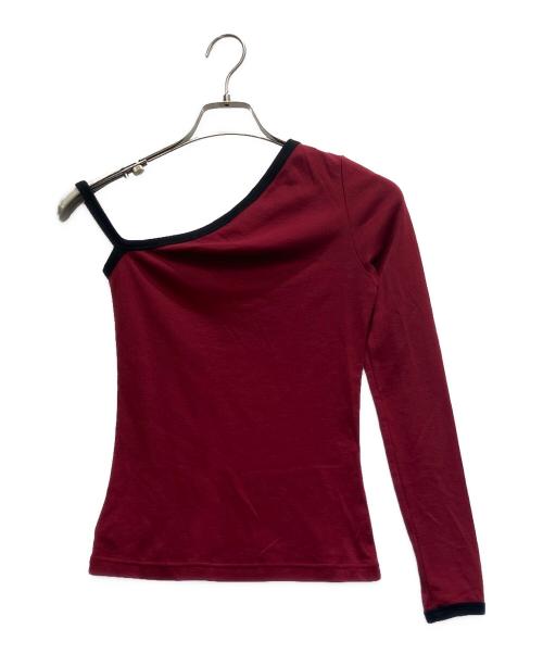 courreges（クレージュ）courreges (クレージュ) ワンショルダーカットソー ボルドー サイズ:Sの古着・服飾アイテム