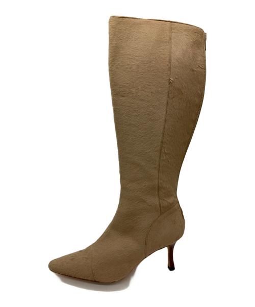 Manolo Blahnik（マノロ ブラニク）Manolo Blahnik (マノロ ブラニク) ロングブーツ ベージュ サイズ:36 1/2の古着・服飾アイテム
