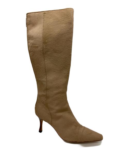 Manolo Blahnik（マノロ ブラニク）Manolo Blahnik (マノロ ブラニク) ロングブーツ ベージュ サイズ:36 1/2の古着・服飾アイテム