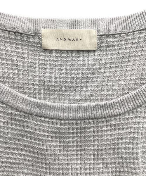 ANDMARY（アンドマリー）ANDMARY (アンドマリー) Waffle ribbon tops グレー サイズ:FREEの古着・服飾アイテム