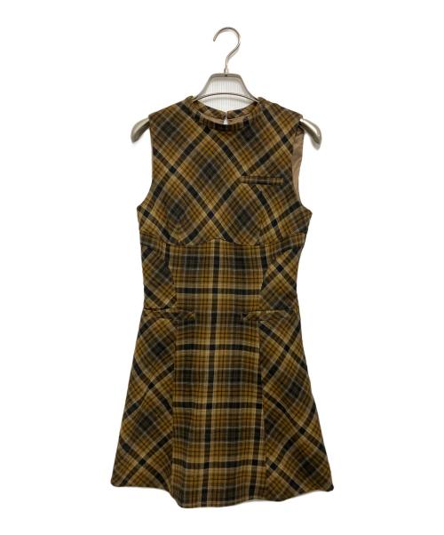ANDMARY（アンドマリー）ANDMARY (アンドマリー) Mimi check set mini dress グレー×ブラウン サイズ:Freeの古着・服飾アイテム