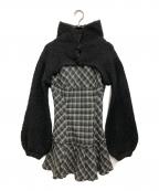 ANDMARYアンドマリー）の古着「Lulu check set mini dress」｜ブラック