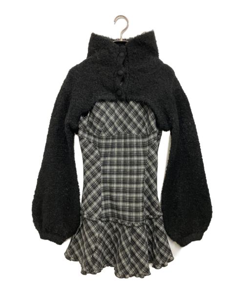 ANDMARY（アンドマリー）ANDMARY (アンドマリー) Lulu check set mini dress ブラック サイズ:Freeの古着・服飾アイテム