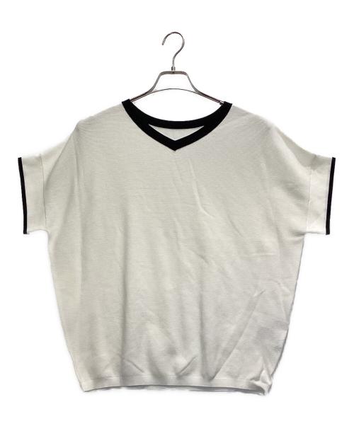 UNTITLED（アンタイトル）UNTITLED (アンタイトル) 前後2WAYフレンチスリーブニット ホワイト サイズ:2の古着・服飾アイテム