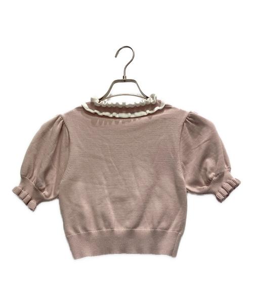 Pium（ピウム）Pium (ピウム) チョーカーフリルヨークニット ピンク サイズ:FREEの古着・服飾アイテム