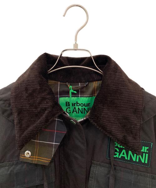 Barbour（バブアー）Barbour (バブアー) GANNI (ガニー) 2WAYペプラム ワックス ジャケット GANACHE サイズ:8の古着・服飾アイテム