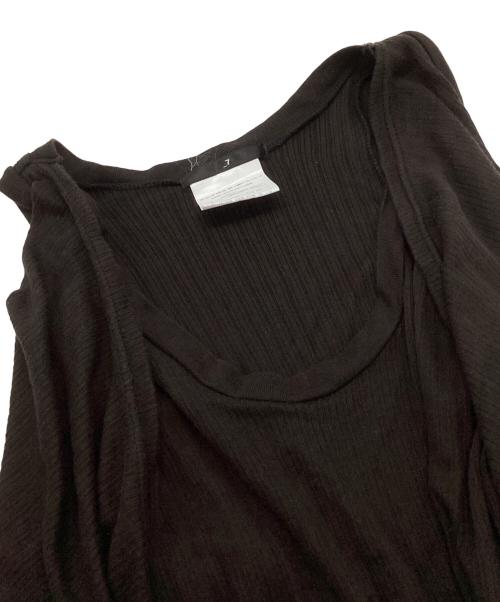 JULIUS（ユリウス）JULIUS (ユリウス) 変形ドレープカットソー ブラック サイズ:2の古着・服飾アイテム