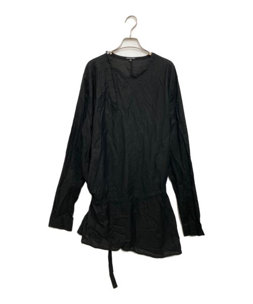 ANN DEMEULEMEESTER（アンドゥムルメステール）ANN DEMEULEMEESTER (アンドゥムルメステール) 変形シャツワンピース ブラック サイズ:XSの古着・服飾アイテム