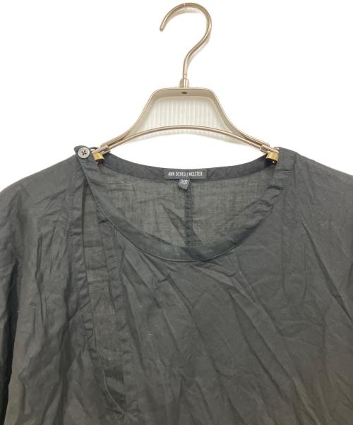 ANN DEMEULEMEESTER（アンドゥムルメステール）ANN DEMEULEMEESTER (アンドゥムルメステール) 変形シャツワンピース ブラック サイズ:XSの古着・服飾アイテム