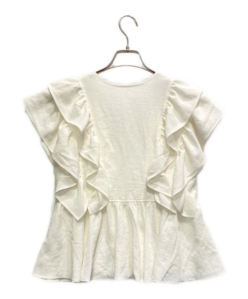 Noble（ノーブル）Noble (ノーブル) ウォーターエッジフリルブラウス ホワイト サイズ:FREEの古着・服飾アイテム
