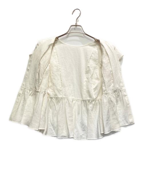 Noble（ノーブル）Noble (ノーブル) ウォーターエッジフリルブラウス ホワイト サイズ:FREEの古着・服飾アイテム