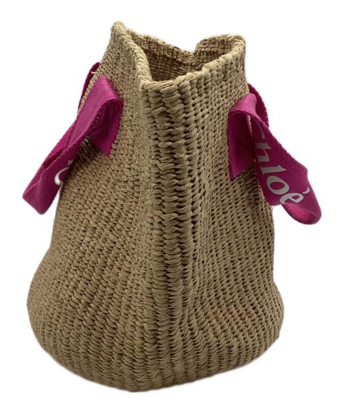 Chloe mifuko（クロエ・ミフコ）Chloe mifuko (クロエ・ミフコ) カゴバッグ ピンクの古着・服飾アイテム