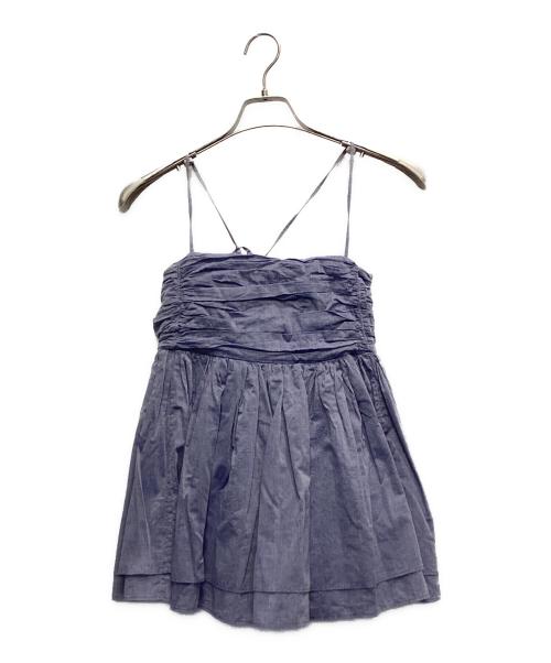 Curensology（カレンソロジー）Curensology (カレンソロジー) レイヤードギャザーキャミソール ネイビー サイズ:FREEの古着・服飾アイテム