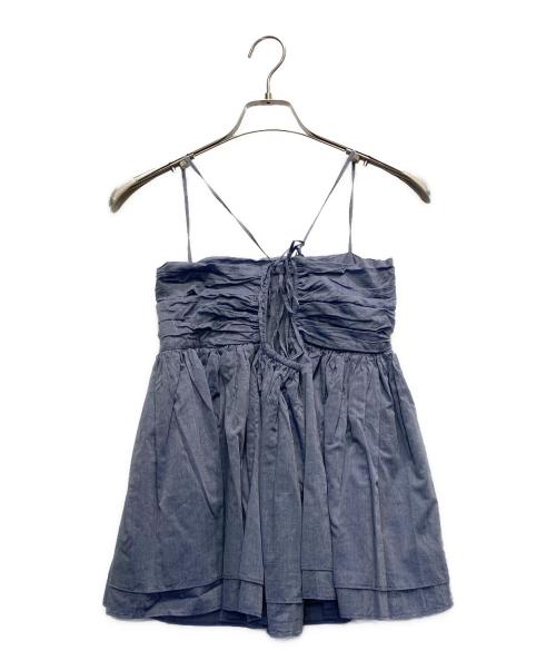 Curensology（カレンソロジー）Curensology (カレンソロジー) レイヤードギャザーキャミソール ネイビー サイズ:FREEの古着・服飾アイテム