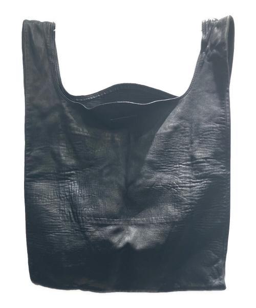 MM6 Maison Margiela（エムエムシックスメゾンマルジェラ）MM6 Maison Margiela (エムエムシックスメゾンマルジェラ) レザーショッピングトートバッグ ブラックの古着・服飾アイテム