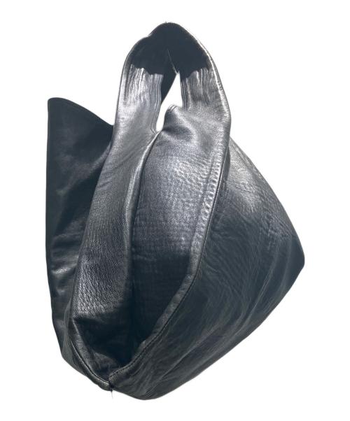 MM6 Maison Margiela（エムエムシックスメゾンマルジェラ）MM6 Maison Margiela (エムエムシックスメゾンマルジェラ) レザーショッピングトートバッグ ブラックの古着・服飾アイテム