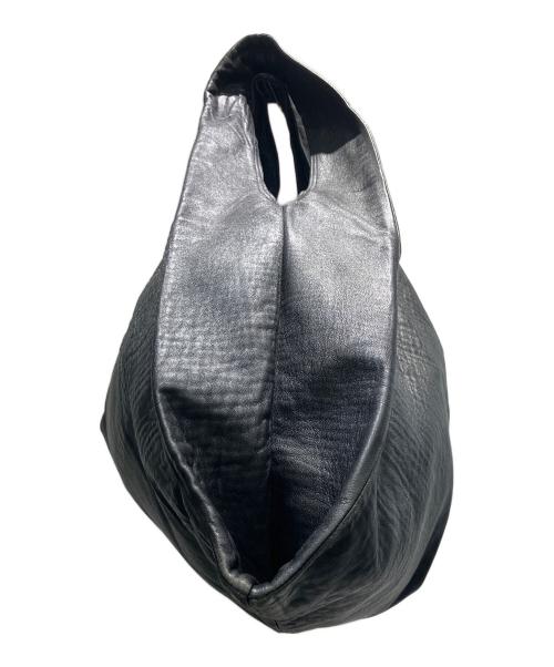 MM6 Maison Margiela（エムエムシックスメゾンマルジェラ）MM6 Maison Margiela (エムエムシックスメゾンマルジェラ) レザーショッピングトートバッグ ブラックの古着・服飾アイテム