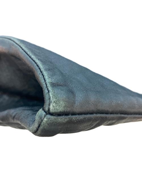 MM6 Maison Margiela（エムエムシックスメゾンマルジェラ）MM6 Maison Margiela (エムエムシックスメゾンマルジェラ) レザーショッピングトートバッグ ブラックの古着・服飾アイテム