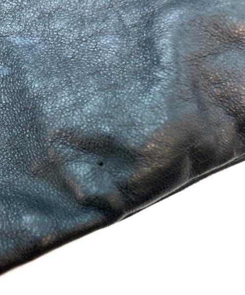 MM6 Maison Margiela（エムエムシックスメゾンマルジェラ）MM6 Maison Margiela (エムエムシックスメゾンマルジェラ) レザーショッピングトートバッグ ブラックの古着・服飾アイテム