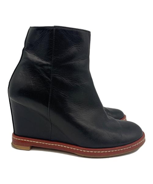 MM6 Maison Margiela（エムエムシックスメゾンマルジェラ）MM6 Maison Margiela (エムエムシックスメゾンマルジェラ) ウェッジソールブーツ ブラック サイズ:36の古着・服飾アイテム