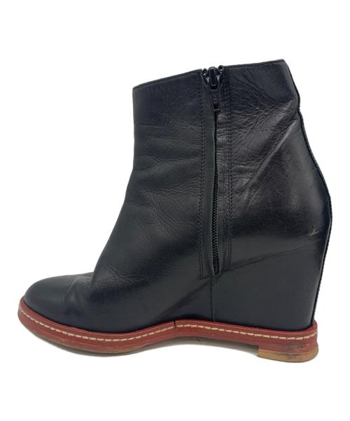 MM6 Maison Margiela（エムエムシックスメゾンマルジェラ）MM6 Maison Margiela (エムエムシックスメゾンマルジェラ) ウェッジソールブーツ ブラック サイズ:36の古着・服飾アイテム