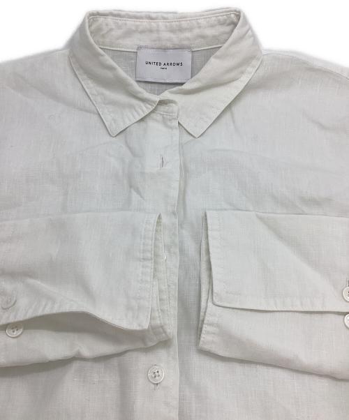 UNITED ARROWS（ユナイテッドアローズ）UNITED ARROWS (ユナイテッドアローズ) リネン ドルマン シャツ ホワイト サイズ:記載なしの古着・服飾アイテム