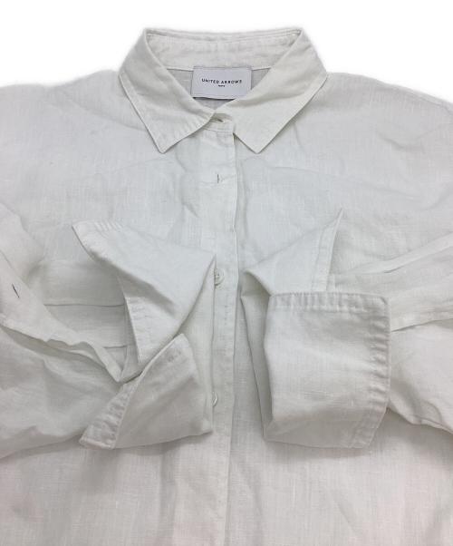 UNITED ARROWS（ユナイテッドアローズ）UNITED ARROWS (ユナイテッドアローズ) リネン ドルマン シャツ ホワイト サイズ:記載なしの古着・服飾アイテム