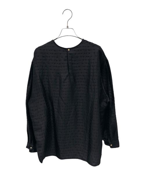 DRAWER（ドゥロワー）DRAWER (ドゥロワー) ネップノーカラーブラウス ブラック サイズ:36の古着・服飾アイテム