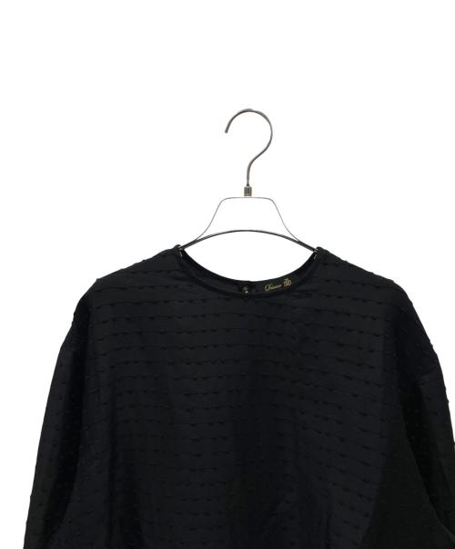 DRAWER（ドゥロワー）DRAWER (ドゥロワー) ネップノーカラーブラウス ブラック サイズ:36の古着・服飾アイテム