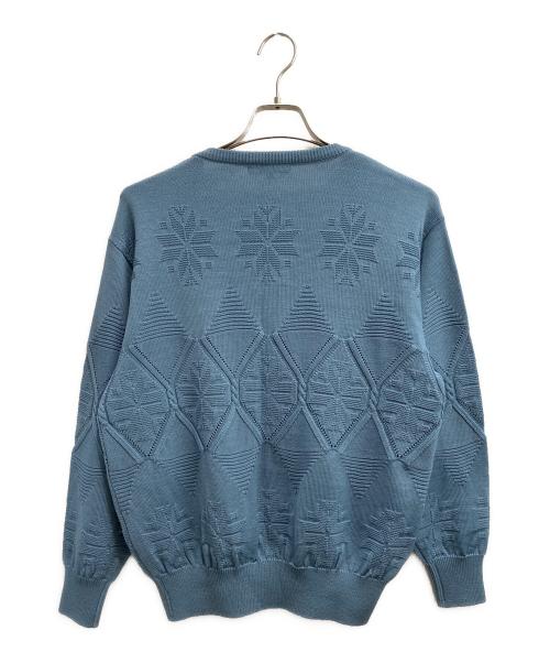Christian Dior Sports（クリスチャン ディオールスポーツ）Christian Dior Sports (クリスチャン ディオールスポーツ) ノルディックVネックウールセーター ブルー サイズ:Lの古着・服飾アイテム