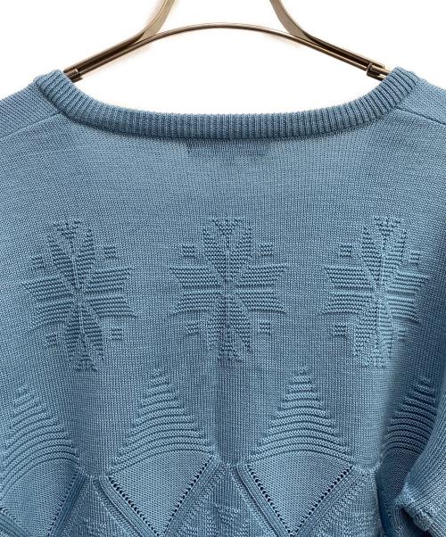 Christian Dior Sports（クリスチャン ディオールスポーツ）Christian Dior Sports (クリスチャン ディオールスポーツ) ノルディックVネックウールセーター ブルー サイズ:Lの古着・服飾アイテム