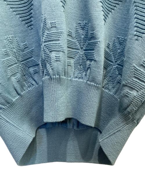 Christian Dior Sports（クリスチャン ディオールスポーツ）Christian Dior Sports (クリスチャン ディオールスポーツ) ノルディックVネックウールセーター ブルー サイズ:Lの古着・服飾アイテム