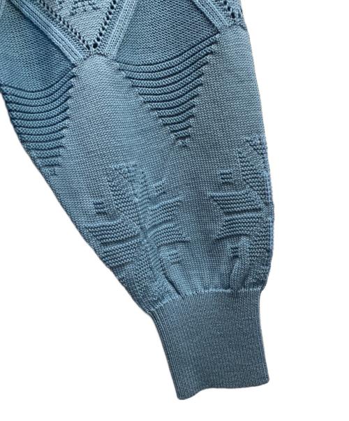 Christian Dior Sports（クリスチャン ディオールスポーツ）Christian Dior Sports (クリスチャン ディオールスポーツ) ノルディックVネックウールセーター ブルー サイズ:Lの古着・服飾アイテム