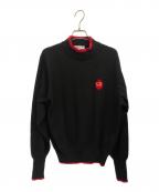 Christian Dior Sportsクリスチャン ディオールスポーツ）の古着「CDロゴハイネックカシミヤニット」｜ブラック
