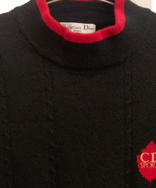 Christian Dior Sports（クリスチャン ディオールスポーツ）Christian Dior Sports (クリスチャン ディオールスポーツ) CDロゴハイネックカシミヤニット ブラック サイズ:Lの古着・服飾アイテム