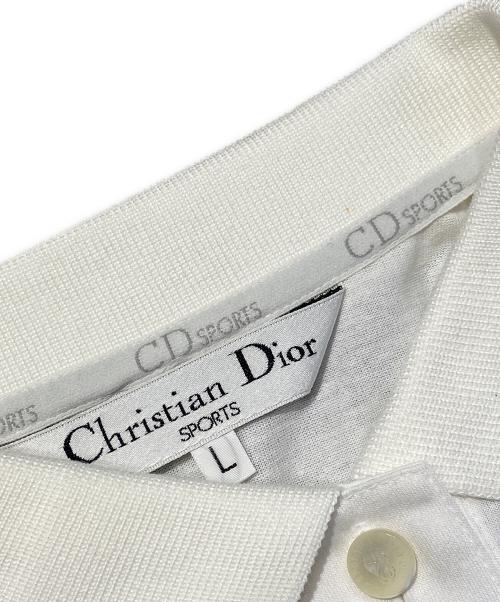 Christian Dior Sports（クリスチャン ディオールスポーツ）Christian Dior Sports (クリスチャン ディオールスポーツ) エンブロイダリ長袖ポロシャツ ホワイト サイズ:Lの古着・服飾アイテム