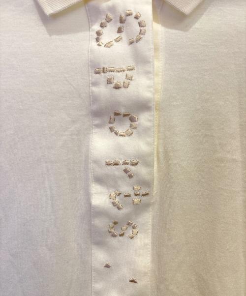 Christian Dior Sports（クリスチャン ディオールスポーツ）Christian Dior Sports (クリスチャン ディオールスポーツ) ロゴエンブロイダリ長袖ポロシャツ ベージュ サイズ:Lの古着・服飾アイテム