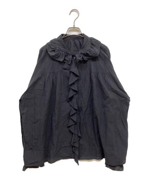 journal standard luxe（ジャーナルスタンダード ラックス）journal standard luxe (ジャーナルスタンダード ラックス) 80コットンローンフリルブラウス ブラック サイズ:freeの古着・服飾アイテム