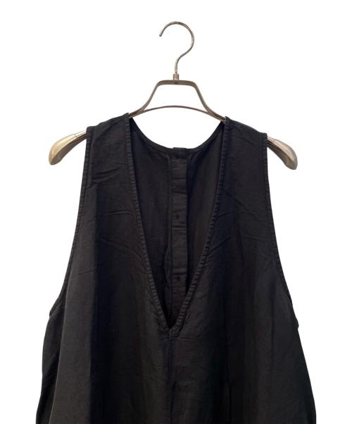 nest Robe（ネストローブ）nest Robe (ネストローブ) シルクリネンVネック2wayワンピース ブラック サイズ:Ｆの古着・服飾アイテム