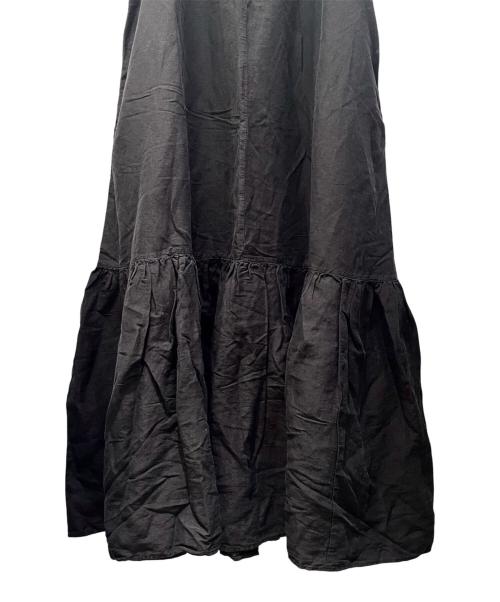 nest Robe（ネストローブ）nest Robe (ネストローブ) シルクリネンVネック2wayワンピース ブラック サイズ:Ｆの古着・服飾アイテム