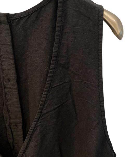 nest Robe（ネストローブ）nest Robe (ネストローブ) シルクリネンVネック2wayワンピース ブラック サイズ:Ｆの古着・服飾アイテム