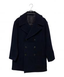 H BEAUTY&YOUTH（エイチ ビューティー&ユース）の古着「W/CASHMERE MLTN P-COAT」｜ネイビー