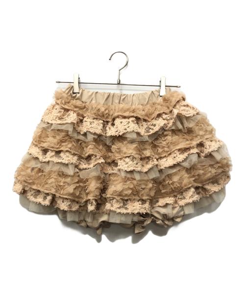 darich（ダーリッチ）darich (ダーリッチ) ランダムフリルニットセットアップ ベージュ サイズ:FREE 未使用品の古着・服飾アイテム