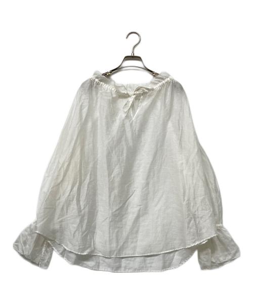 IENA（イエナ）IENA (イエナ) リネンミックスカールマイヤー ギャザーブラウス ホワイト サイズ:Freeの古着・服飾アイテム