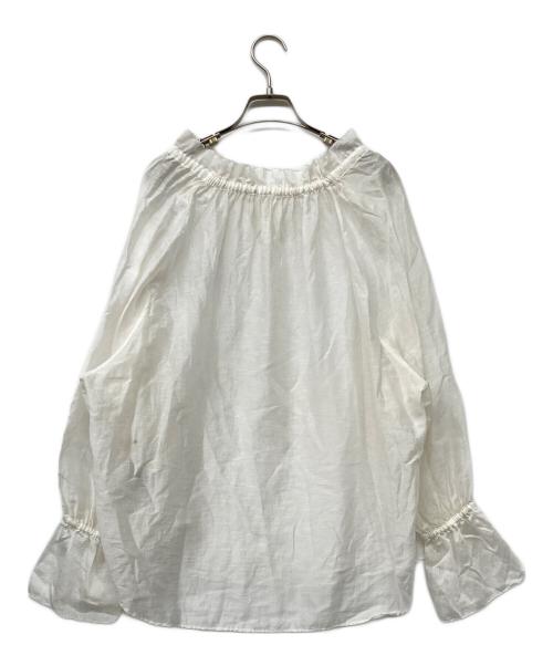 IENA（イエナ）IENA (イエナ) リネンミックスカールマイヤー ギャザーブラウス ホワイト サイズ:Freeの古着・服飾アイテム