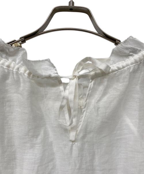IENA（イエナ）IENA (イエナ) リネンミックスカールマイヤー ギャザーブラウス ホワイト サイズ:Freeの古着・服飾アイテム
